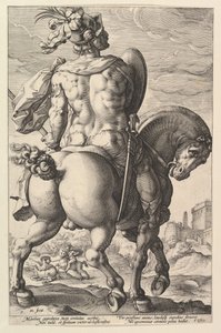 泰特斯·曼利乌斯（Titus Manlius），选自《罗马英雄》系列，1586年。 作者 亨德里克·古尔齐乌斯（Hendrik Goltzius）