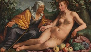 Vertumnus和Pomona，1613 作者 亨德里克·古尔齐乌斯（Hendrik Goltzius）