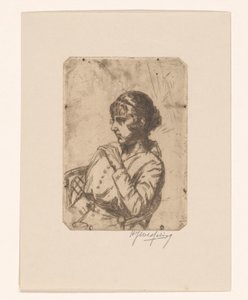 椅子上的女人 作者 Hendrik Jan Wesseling（艺术家签名）