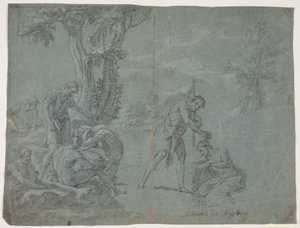 基督的洗礼根据西蒙-坎塔里尼（Simone Cantarini）描绘的古董研究 作者 亨利克·克罗克