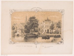 Spaarne 与起重机和 Waag 的视图 Spaarne 景观（物体上的标题） 哈勒姆及周边地区（对象上的系列标题） 作者 亨德里克·威廉姆斯最后