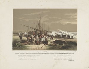 海滩场景与悲伤的渔民妻子，1868 年 作者 亨德里克·威廉姆斯最后