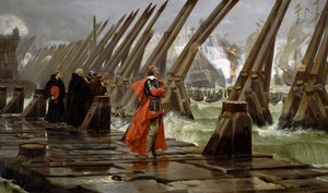 黎塞留（1585-1642）在拉罗谢尔的海堤上