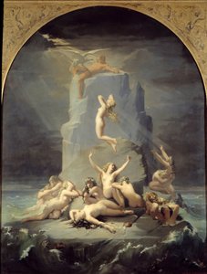 岩石或普罗米修斯脚下的海洋生物的荒凉是链 亨利·莱曼 (Karl Ernest (Ernst) Rudolf Heinrich Salem dit) (1814-1882) 1850 年 Gap，Musee des Hautes Alpes