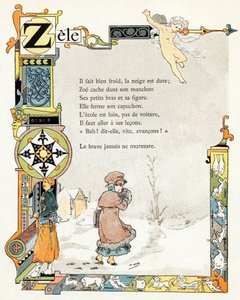 好榜样字母表 "插图，约 1890 年（雕刻）