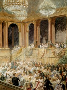 Reception gives to the tuileries by Napoleon III. Watercolour by Henri Baron (1816-1885) 作者 亨利男爵