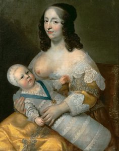 路易十四与他的护士Longuet de LaGiraudière的婴儿