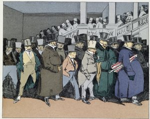 四个小时：员工离开，直到第二天忘记任何官僚事务 - 在 Henri Monnier 的“”Mores 行政”中 作者 亨利·邦纳维特·蒙尼尔