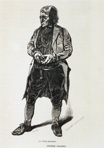 格朗台神父 - 在巴尔扎克的“欧仁妮格朗台”中，生病了。 Henri Monnier，1843 年原版