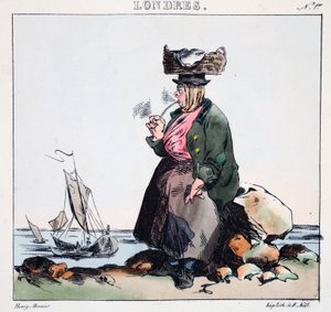 Nimphe de la Camise，来自&39;伦敦&39;的插图由Henri Monnier，酒吧。巴黎，c.1828（手工彩色光刻） 作者 亨利·邦纳维特·蒙尼尔