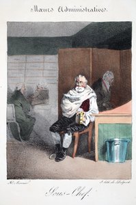 Sous-chef，来自&39;Meurs Administratives，来自大自然&39;的插图，作者是Henri Monnier，由Delpech，酒吧进行平版印刷。巴黎，c.1828（手工彩色光刻） 作者 亨利·邦纳维特·蒙尼尔