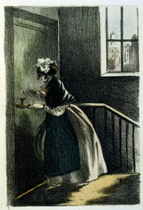 亨利-布泰为路易-亨利-穆杰（又名亨利-穆杰，1822-1861 年）的《弗朗辛的闷闷不乐》（Le Manchon de Francine）绘制的插图，路易-亨利-穆杰是法国小说家和诗人。
