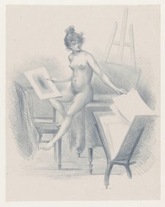 裸体模特视图版画