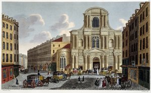 圣日耳曼教堂，约1820年--载于库瓦耶的《巴黎风光》。 作者 亨利·库沃西耶·沃辛（Henri Courvoisier-Voisin）