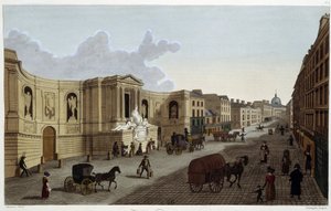 格勒内尔街的喷泉，约1820年，载于库尔瓦耶1827年的《巴黎风景》。 作者 亨利·库沃西耶·沃辛（Henri Courvoisier-Voisin）