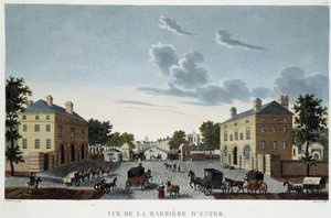 地狱壁垒，约1820年--载于Courvoisier的《巴黎风景》中 作者 亨利·库沃西耶·沃辛（Henri Courvoisier-Voisin）