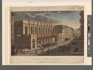 卢梭（Rousseau）雕刻的普罗旺斯街上新歌剧院的景观，摄于1821年 作者 亨利·库沃西耶·沃辛（Henri Courvoisier-Voisin）