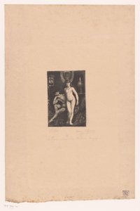 站立的裸体女人和坐着的裸体男人 作者 Henri De Groux（艺术家签名）