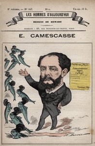 Jean Louis Ernest Camescasse (1838-1897) 律师，法国政治家的漫画--出自《今日之人》，约1880年 1880年，Henri Demare (1846-1888)。 作者 亨利·迪马雷
