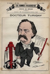 让-普罗斯珀-图里尼的漫画，1822-1905年，出自《今日之人》，约1880年，1880年，亨利-德马雷（1846-1888）创作。 作者 亨利·迪马雷