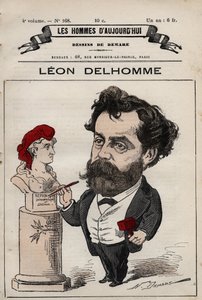 法国雕塑家Leon Alexandre Delhomme (1841-1895)的漫画，出自《今日之人》，约1880年 1880年，Henri Demare (1846-1888)创作。 作者 亨利·迪马雷