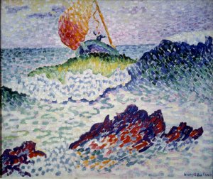 沉船。 Henri Delacroix Dit Cross (Henri Edmond Cross) 的绘画 (1856-1910) 作者 亨利·埃德蒙·克罗斯