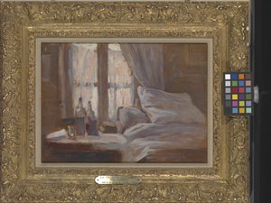 卧室 (La Chambre À Coucher)（木板油画） 作者 亨利·尤金·奥古斯丁·勒·斯达纳
