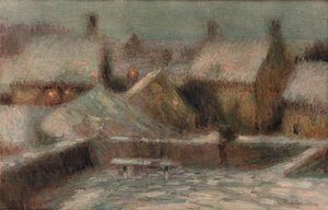 雪景夜，c1901