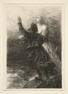 飞翔的荷兰人》：第三幕，森塔与荷兰人的狂喜 作者 Ignace Henri Jean Fantin Latour