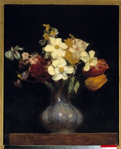 水仙和郁金香 绘画亨利·方丹·拉图 (Fantin-Latour 作者 伊格纳斯·亨利·让·范坦·拉图尔
