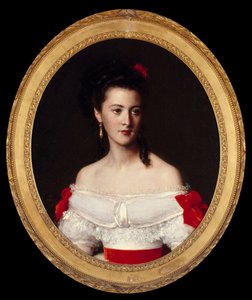 玛格丽特·德·比龙的肖像。 亨利·方丹·拉图 (Fantin-Latour) 的绘画 作者 伊格纳斯·亨利·让·范坦·拉图尔