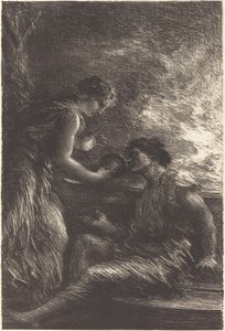 女武神》第一幕中的齐格林德和齐格蒙德 作者 Ignace Henri Jean Fantin Latour
