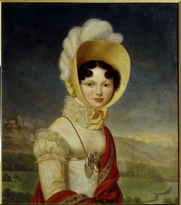 俄罗斯大公夫人凯瑟琳-帕夫洛夫娜（1788-1819 年）。亨利-弗朗索瓦-里厄泽纳（1767-1828 年）的画作，布面油画。法国艺术