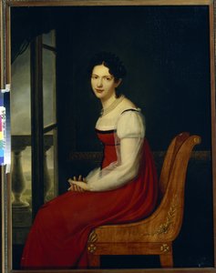 Portrait de la princesse Varvara Sergeevna Dolgorukova, nee Gagarina (1793-1833) (Varvara Sergeyevna Dolgorukova 公主) - Peinture de Henri Francois Riesener (1767-1828), huile sur toile (96,8x125 cm)