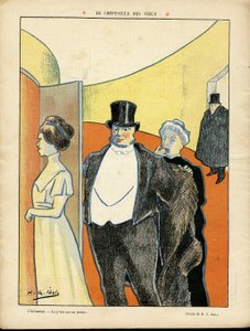 H. G. Ibels (1867-1936)在Le Rire的插图，27/02/09 - 旧时代的黄昏 - 戏剧，第三时代，富人的生活 - 观众