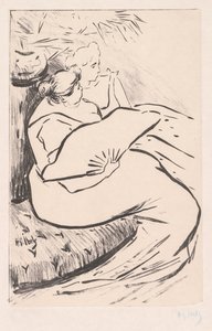 坐着的女人，约。 1895-1900。