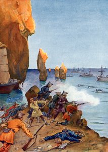 北部殖民化：“法国海军上将阿梅迪·库尔贝于 1883 年 8 月率领舰队在越南下龙湾”（《北部战役：阿梅迪·库尔贝海军上将于 1883 年 7 月至 8 月在沿湾，并有大量海军增援进一步推进》）