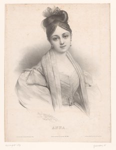 安娜的 A
安娜（物品上的标题）
按字母顺序排列名字的女士（系列名称）
Alphabet des Dames, ou Recueil de vingt-cinq portraits de fantaisie（系列标题）
