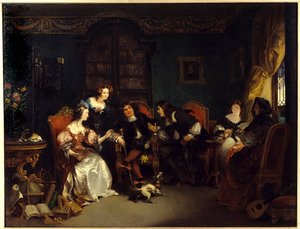 特里索坦和瓦迪乌斯的争执。场景取自莫里哀的作品《女知青》；第三幕，第五场 作者 亨利·伊波利特·波特莱特