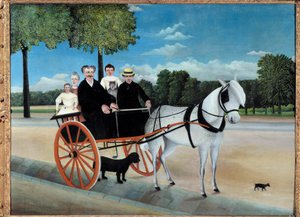 亨利·卢梭（Henri Rousseau）画的朱尼尔神父的卡里奥勒（Carriole）称为海关卢梭（Customs Rousseau，1844-1910）1908 Sun。 1,29x0,97 m 巴黎，橘园博物馆 - 朱尼尔神父的手推车。 Henri Rousseau 的画作名为 Customs Rousseau (1844-1910)