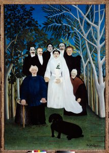 1905 年左右的婚礼。 Henri Rousseau dit Le Douanier (1844-1910) 的绘画