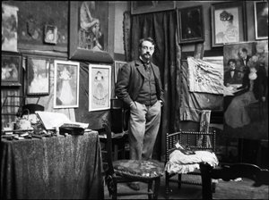 Henri Matisse在Henri Evenepoel的工作室，1897年。