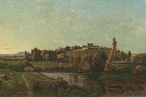 奥弗涅的风景，1870年。 作者 亨利·约瑟夫·哈皮尼