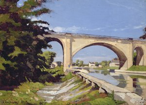 1888年Briare的运河大桥 作者 Henri Joseph Harpignies