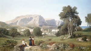 在那不勒斯湾的卡普里岛上欣赏风景，1853年