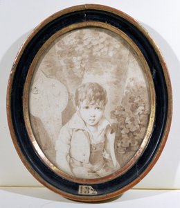 Honore de Balzac（1799-1850），六岁，1805年（笔和墨水在纸上洗） 作者 亨利·约瑟夫·黑塞