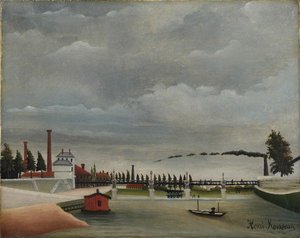 帕西的人行桥景观，1890-1891。 作者 亨利·朱利安·费利克斯·卢梭