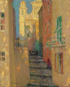 埃格里瑟街（Rue de lEglise），滨海自由城（Villefranche-sur-Mer），1928年