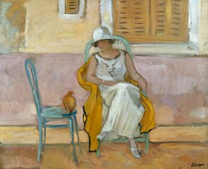 穿白裙子的女人；穿着白色连衣裙的女人，约1923年 作者 亨利·勒巴斯克