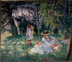 the taste on the grass Painting by Henri Lebasque (1865-1937) 20th century Angers, Museum of Fine Arts